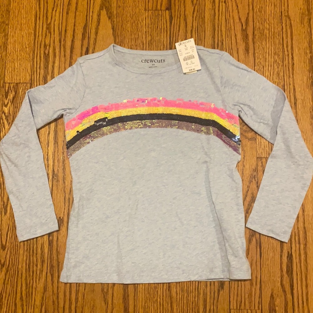 NWT J.Crew Crewcuts sequined rainbow shirt
